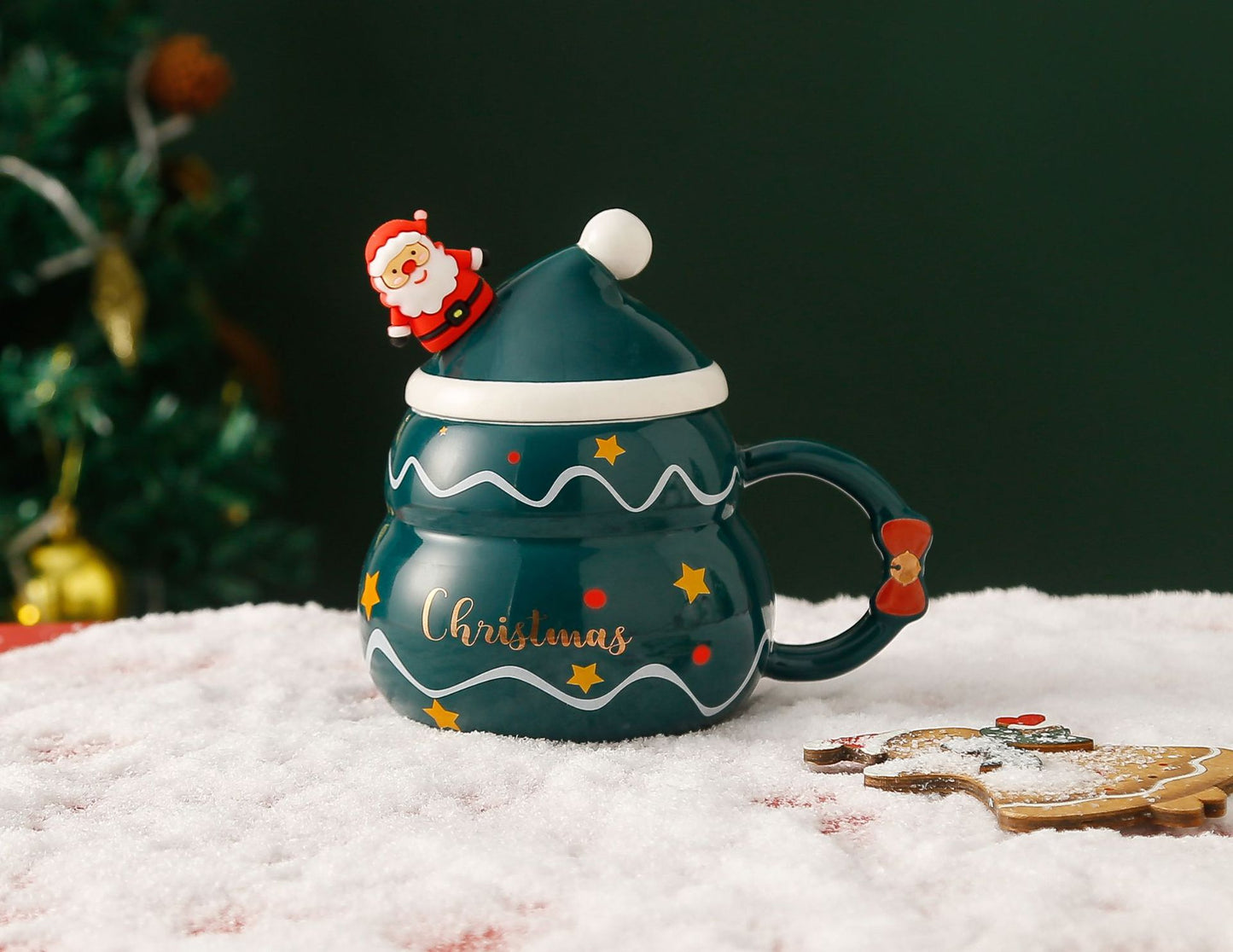 Christmas Mug with Lid and Spoon