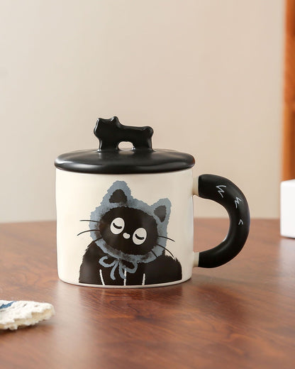 Cute Cat Mug with Lid