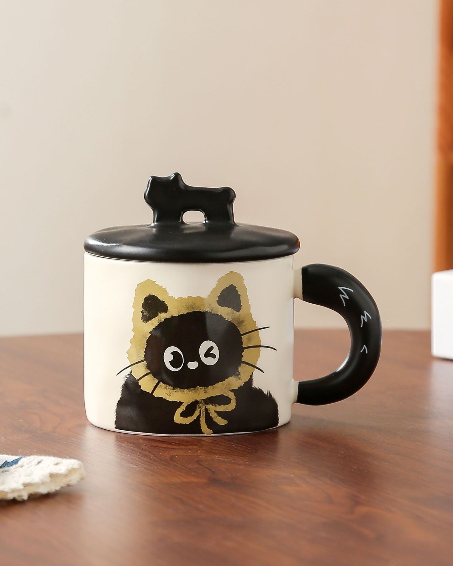 Cute Cat Mug with Lid