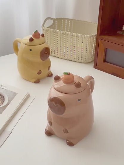 Capybara Mug with Lid